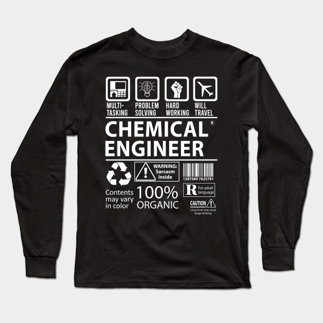 Chemical Engineer T Shirt - MultiTasking Certified Job Gift Item Tee Long Sleeve T-Shirt by Aquastal